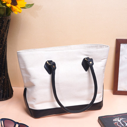 Cityscape Canvas Tote Bag Black