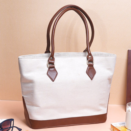 Cityscape Canvas Tote Bag Brown