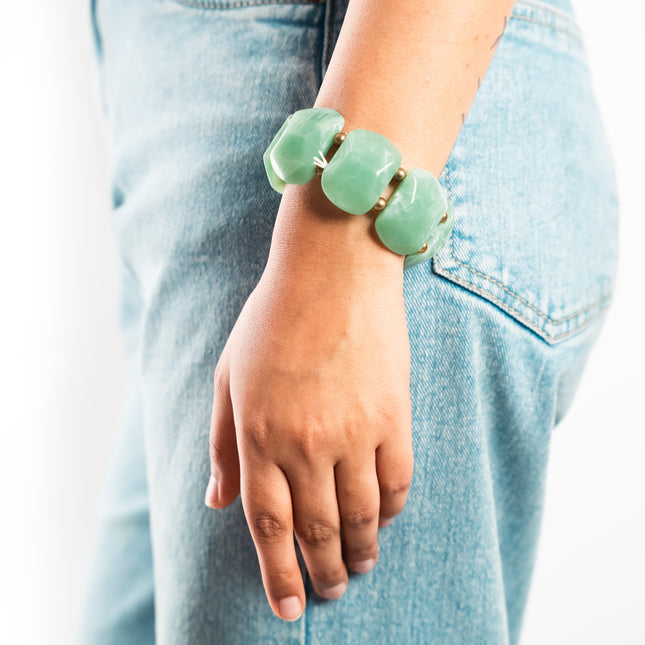 Mint Cube Stackable Bracelet