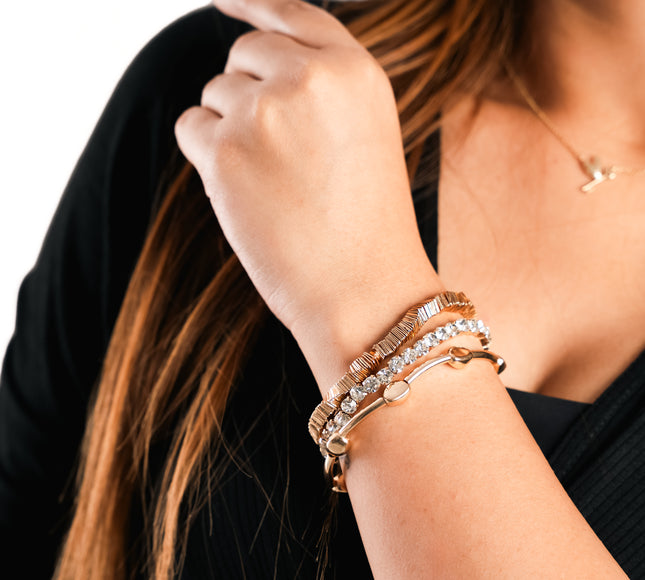 Golden Edge Stud Stackable Bracelet