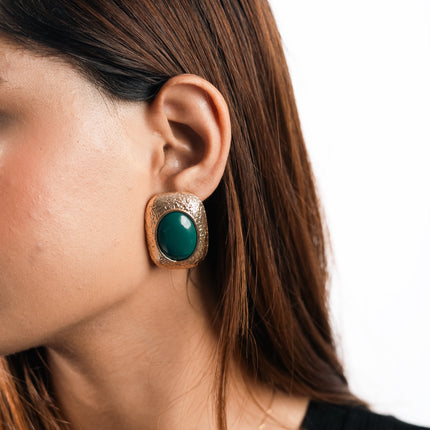 Emerald Edge Resin Earrings