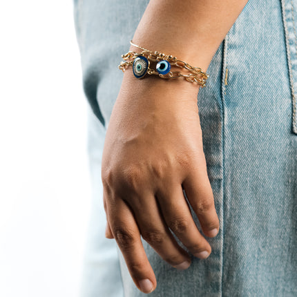 Triple Luck Evil Eye Bracelet