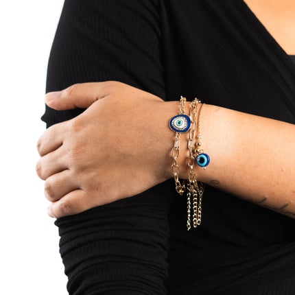 Triple Luck Evil Eye Bracelet