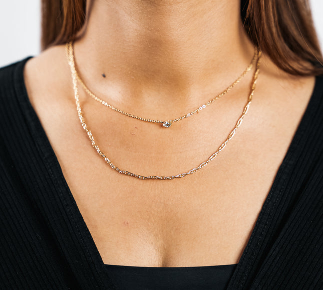 Golden Edge Dual Dainty Necklace