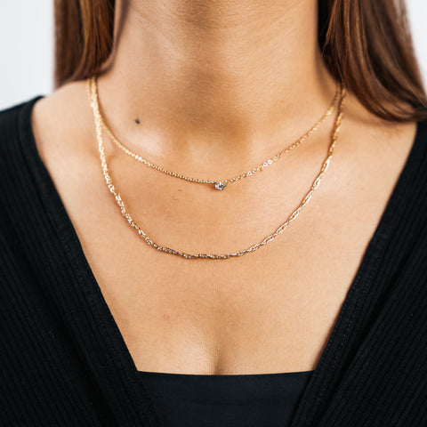 Golden Edge Dual Dainty Necklace from Hashtack