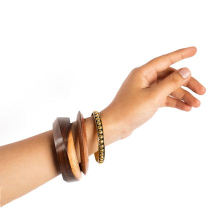 Heritage Beaded Wooden Bangle Set