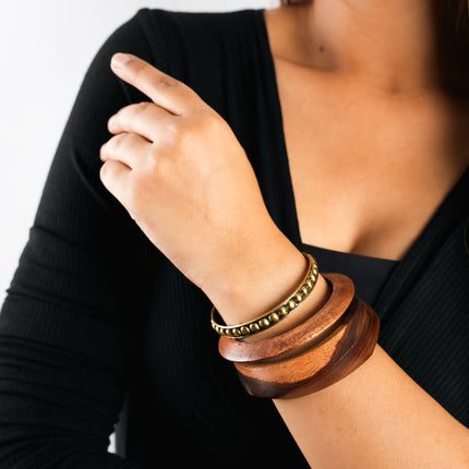Heritage Beaded Wooden Bangle Set