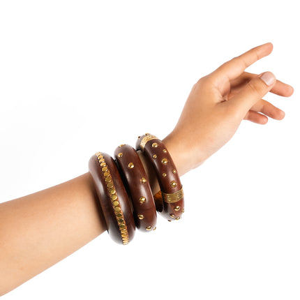Classic Wood Bangles-Set of 3