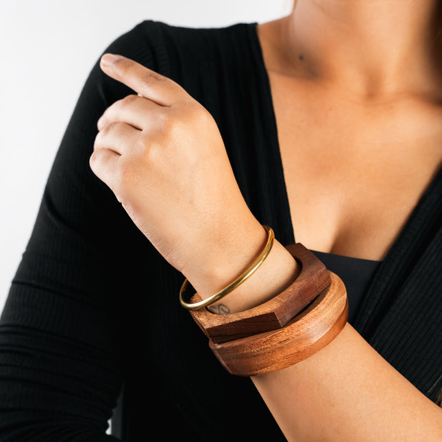 Wooden Grace Bangle Set