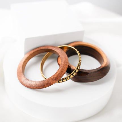Heritage Beaded Wooden Bangle Set