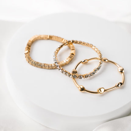Golden Edge Stud Stack Bracelet