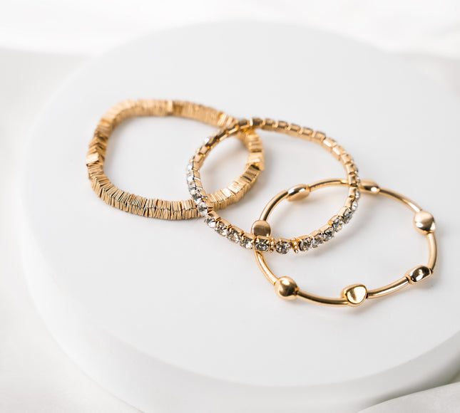 Golden Edge Stud Stackable Bracelet
