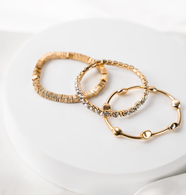 Golden Edge Stud Stack Bracelet