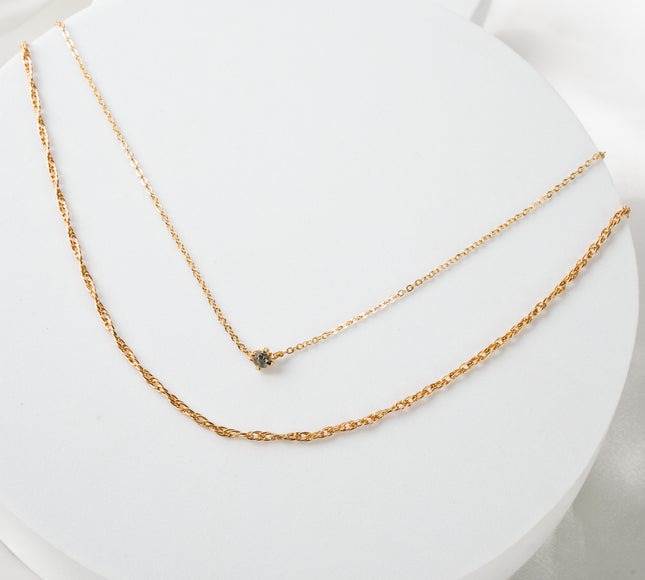 Golden Edge Dual Dainty Necklace