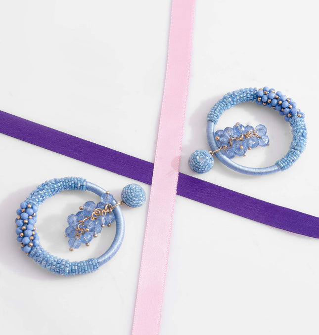 Skyline Blue Hoop Earrings