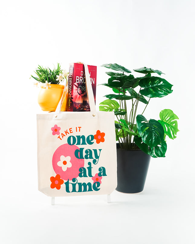 One Day At A Time Canvas Tote Bag