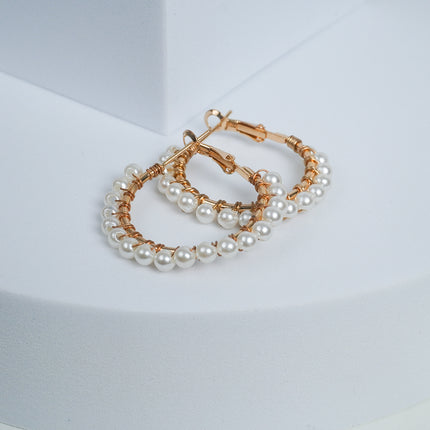 Shining Pearl Hoops