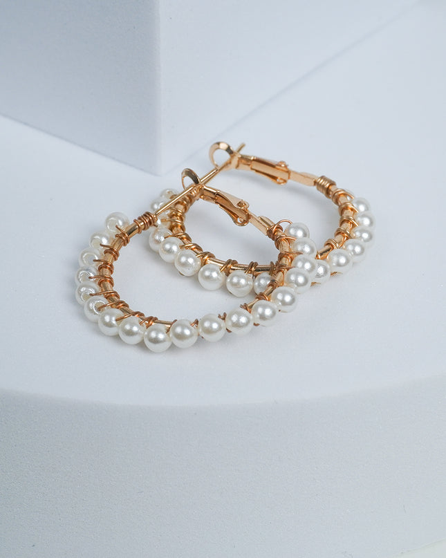 Shining Pearl Hoops