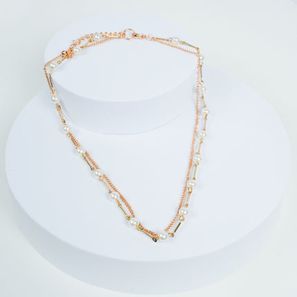 DoublePearl Charm Necklace