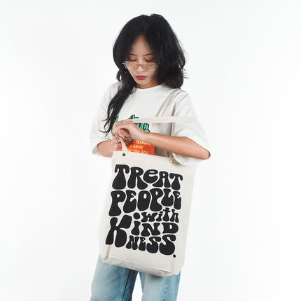 Treat People with Kindness Canvas Tote Bag