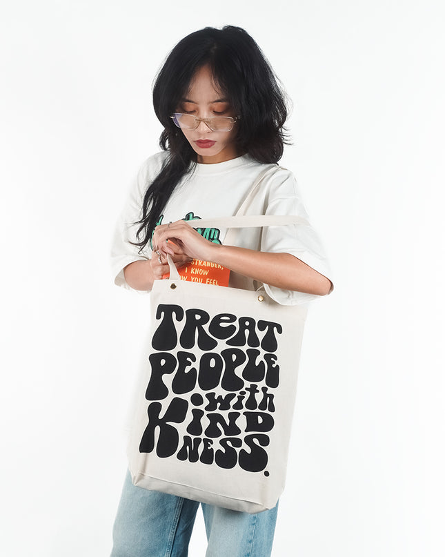 Treat People with Kindness Canvas Tote Bag