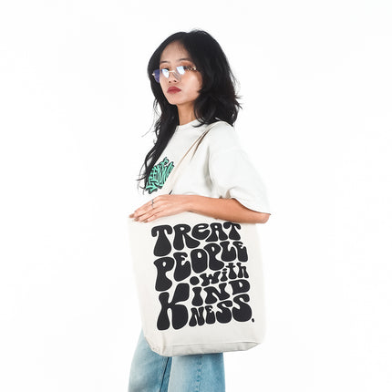 Treat People with Kindness Canvas Tote Bag