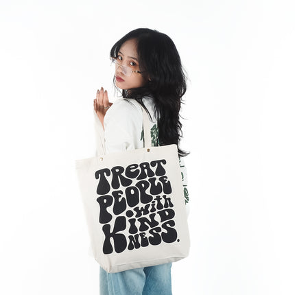 Treat People with Kindness Canvas Tote Bag