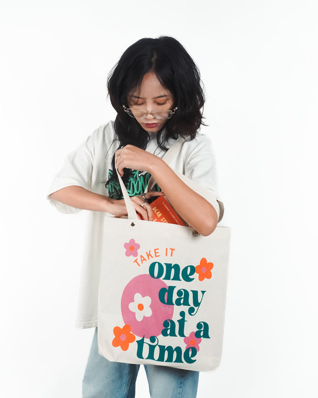 One Day At A Time Canvas Tote Bag