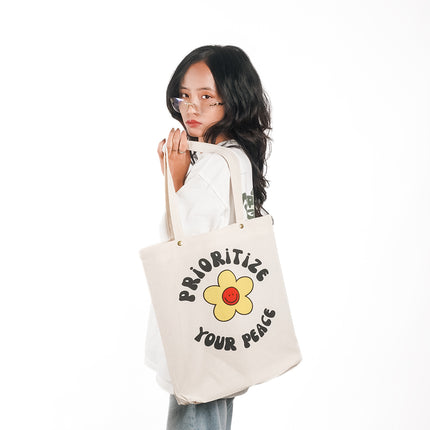 Prioritise Your Peace Canvas Tote Bag