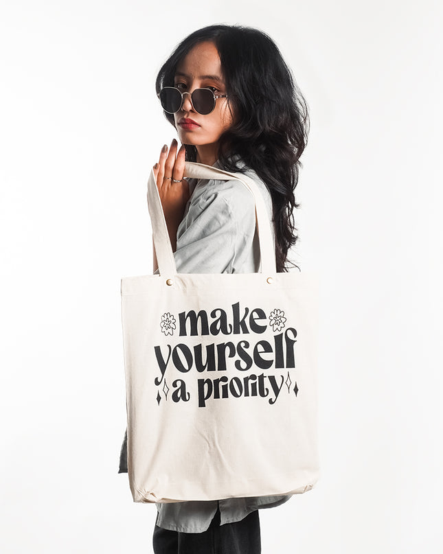 Make Yourself A Priority Canvas Tote Bag