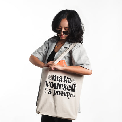 Make Yourself A Priority Canvas Tote Bag