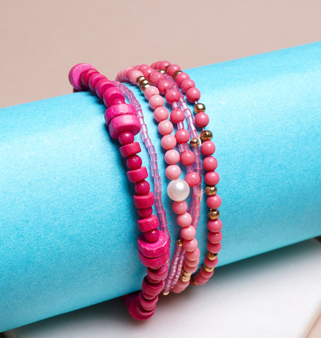 Rani- Set Of 6 Bohemian Bead layer Bracelet