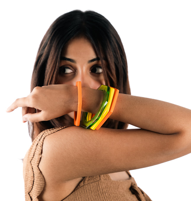 Tropical Hexa Bangle Set