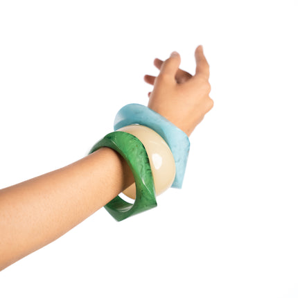 Aqua Twist Resin Bangles