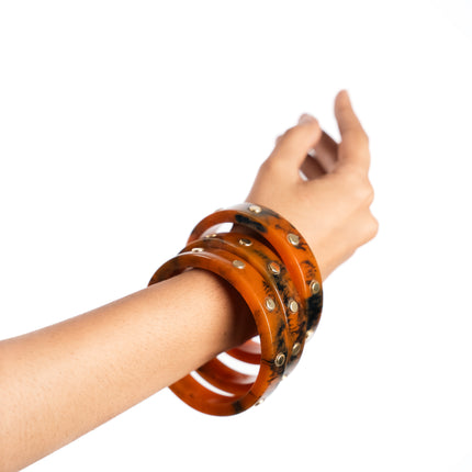 Amber Aura Studded Bangles