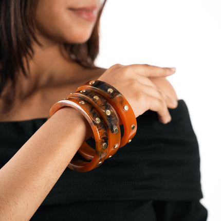 Amber Aura Studded Bangles