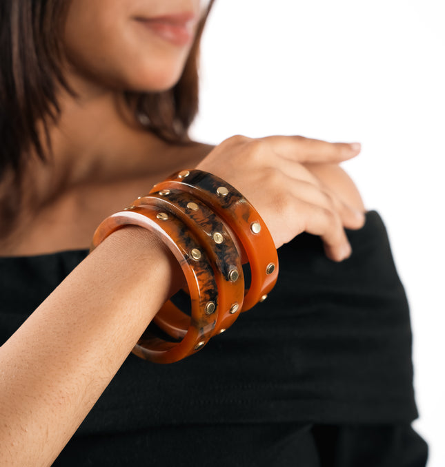 Amber Aura Studded Bangles