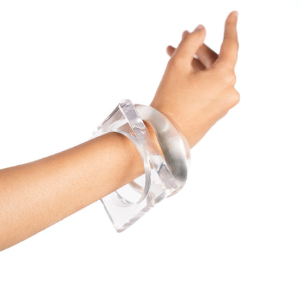 Crystal Clear Geometry Bangles