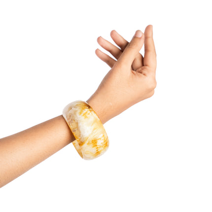 Golden Marble Chunky Resin Bangle