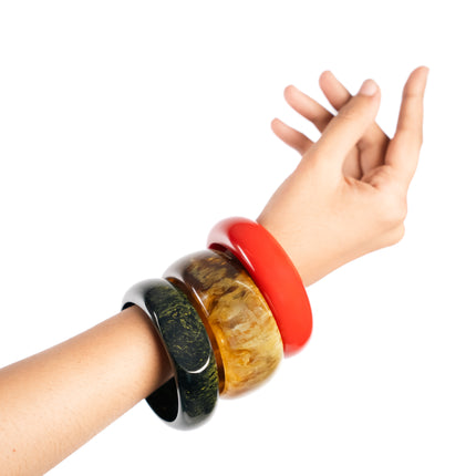 Trio Bold Resin Bangle Set