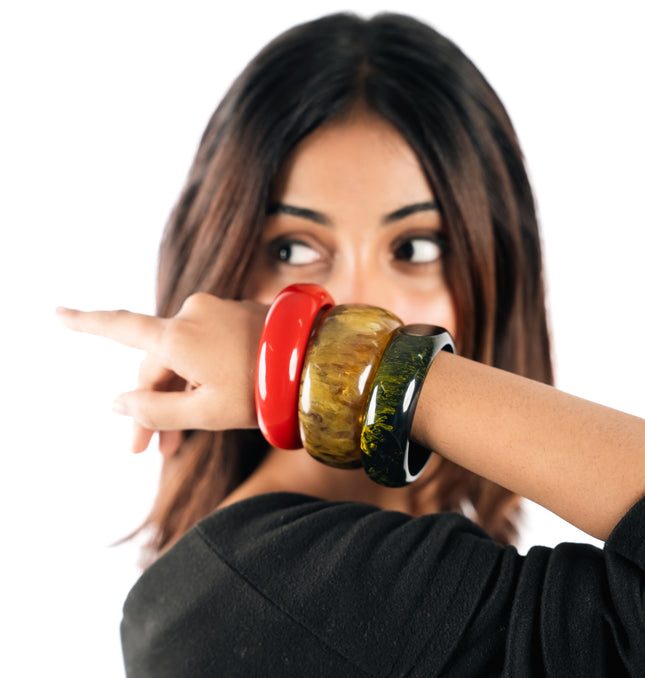 Trio Bold Resin Bangle Set