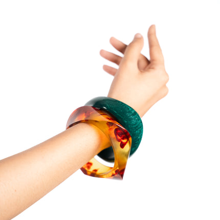 Amber Forest Bangle Duo