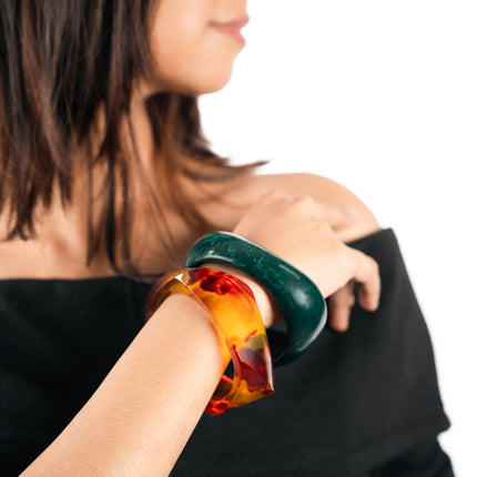 Amber Forest Bangle Duo
