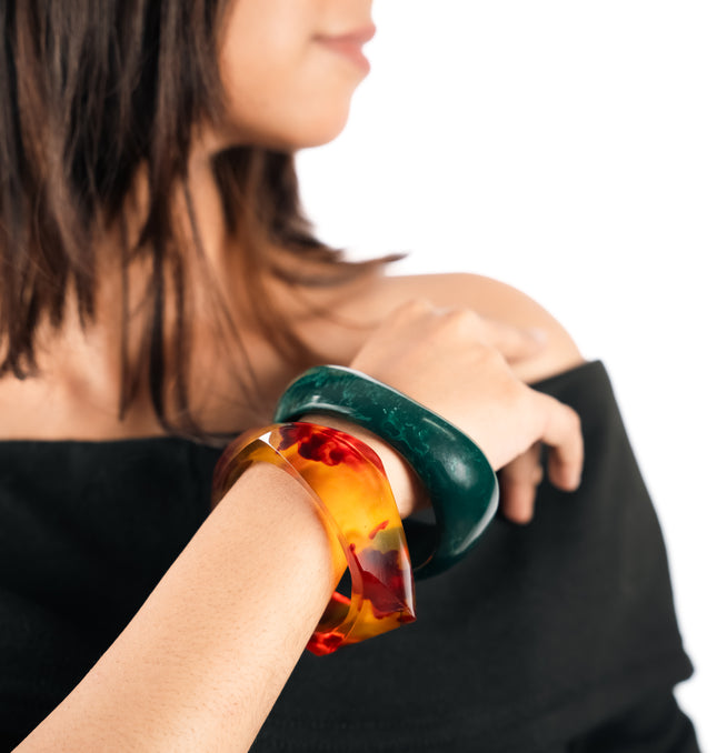 Amber Forest Bangle Duo