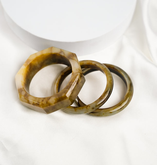 Marble Luxe Chunky Bangle Set