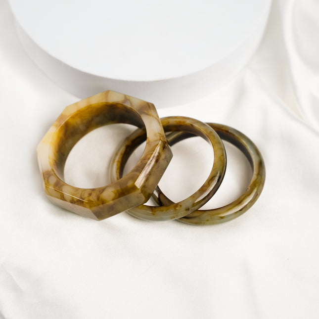 Marble Luxe Chunky Bangle Set