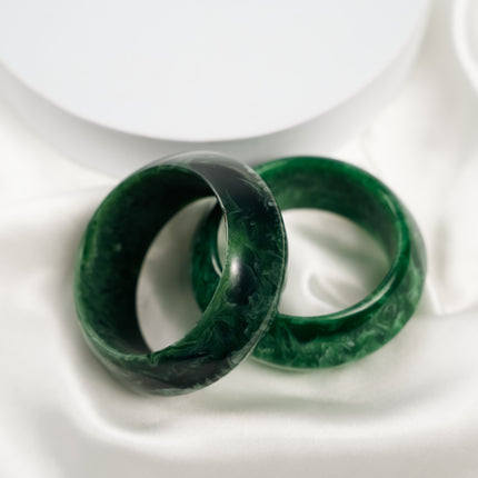 Emerald Swirl Statement Bangle Set
