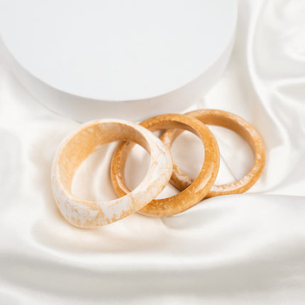 Sunlit Marble Bangle Set