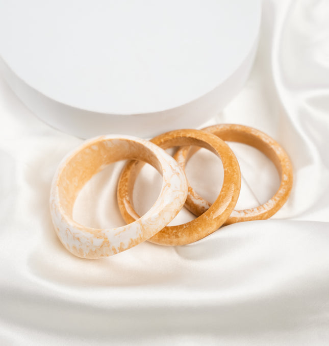 Sunlit Marble Bangle Set