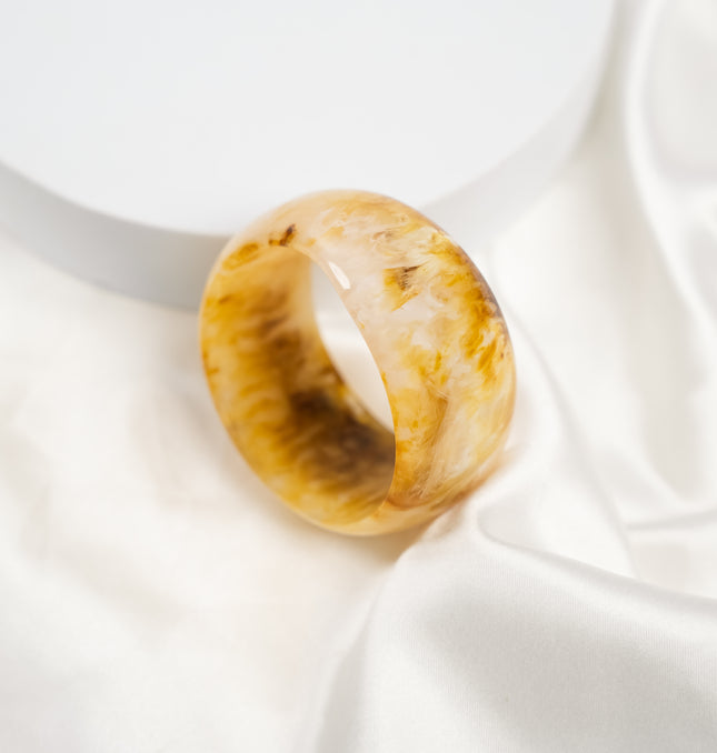 Golden Marble Chunky Resin Bangle